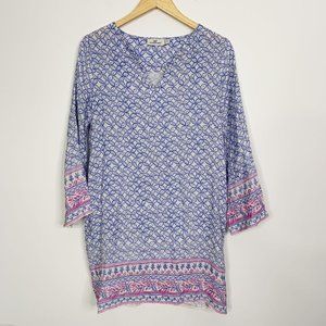 Vineyard Vines Coral Border Tunic Cover Up Dress